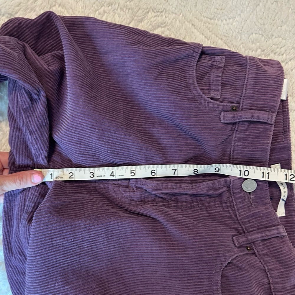 PacSun Purple Corduroy High Waisted High Rise Straight Leg Crop Raw Hem Sz 25 - Picture 12 of 14